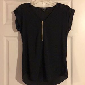 Black short sleeve blouse